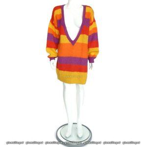 STEPHEN SPROUSE Vintage 1980s Signature Multi-color Oversize Sweater Dress 80's